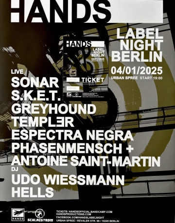 Flyer Hands Label Night Berlin Januar 2024