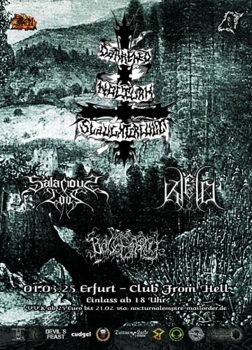 Flyer Darkened Nocturn Slaughtercult w/ Salacious Gods & Kjeld & Balberskult