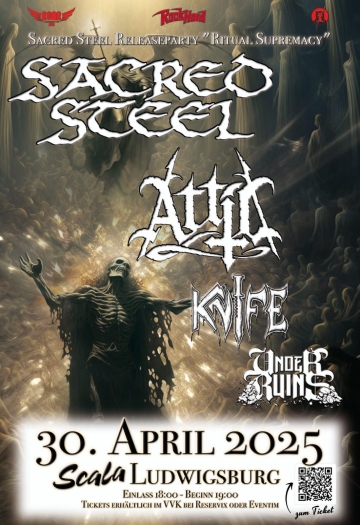 Flyer Sacred Steel w/ Attic & Knife & Under Ruins