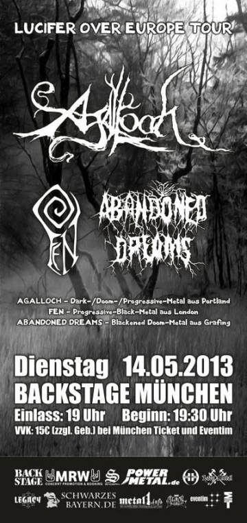 Flyer Agalloch / Fen / Abandoned Dreams