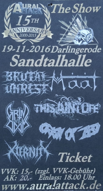 Ticket Aural Attack 15th Anniversary Show