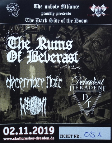 Ticket The Ruins Of Beverast / Dècembre Noir / Dekadent / Werian