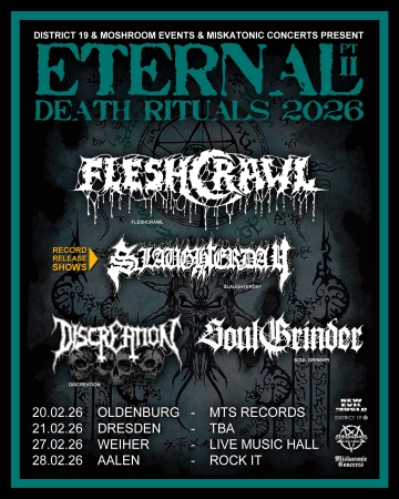Flyer Fleshcrawl w/ Slaughterday & Discreation & Soul Grinder