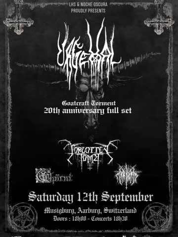 Flyer Urgehal w/ Forgotten Tomb & Ghörnt & Myrkvid