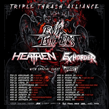 Flyer Evil Invaders w/  Exhorder  & Heathen & Warfield