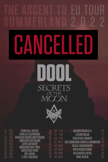Flyer DOOL w/ Secrets Of The Moon & Caronte