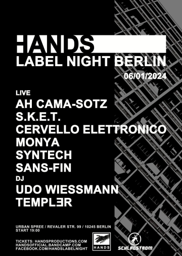 Flyer Hands Label Night Berlin Januar 2024