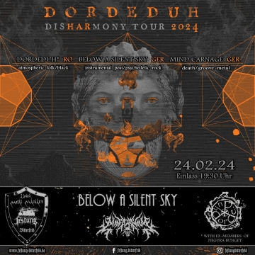 Flyer Dordeduh w/ Below A Silent Sky & Mind Carnage