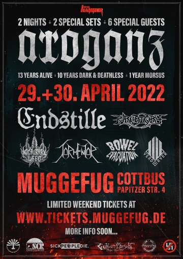 Flyer Arroganz - 13 Years Alive - 10 Years Dark & Deathless