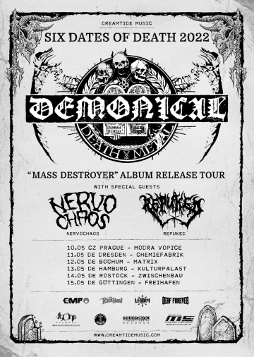 Flyer Demonical w/ Nervochaos & Repuked
