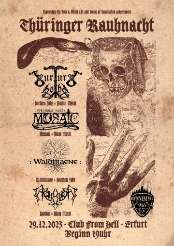 Flyer 1. Thüringer Rauhnacht - Surturs Lohe w/ Mosaic & Waldtraene & Kankar
