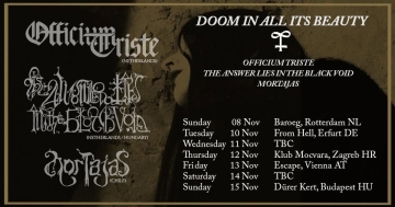 Flyer Officium Triste w/ The Answer Lies In The Black Void &Mortajas