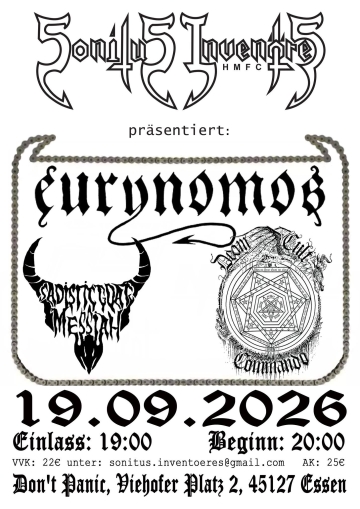 Flyer Eurynomos w/ Sadistic Goatmessiah & Doom Cult Commando