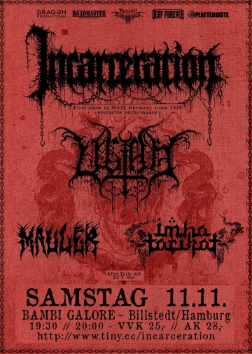 Flyer Incarceration w/ Ultha & Imha Tarikat & Mauler
