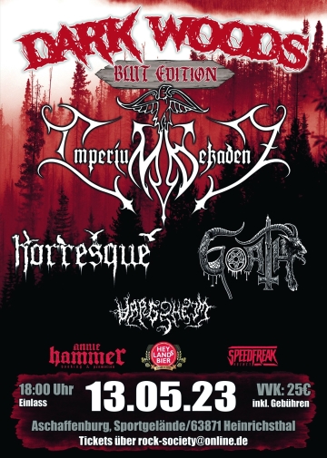 Flyer Dark Woods mit Imperium Dekadenz