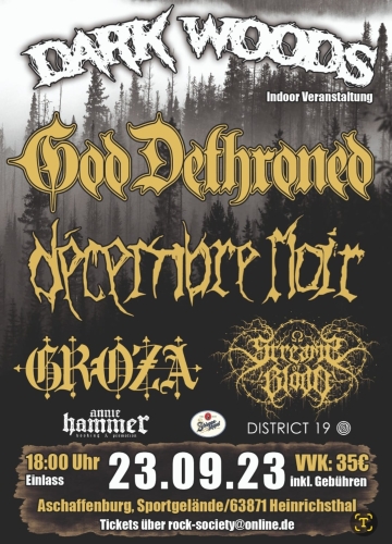Flyer Dark Woods mit God Dethroned