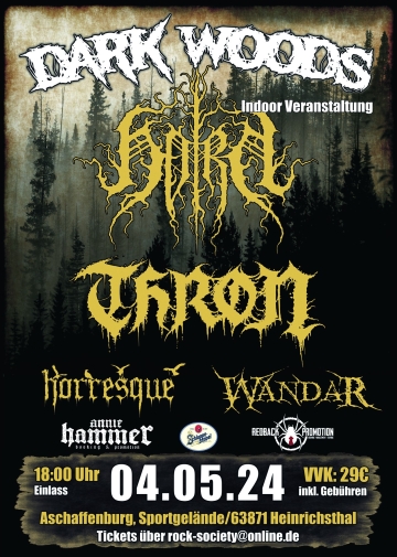 Flyer Dark Woods mit Horn & Thron