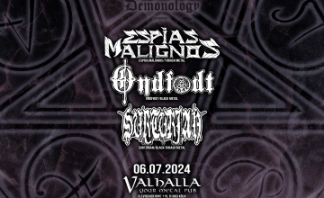 Flyer Summer Demonology: Espías Malignos + Ondfødt + Surturian