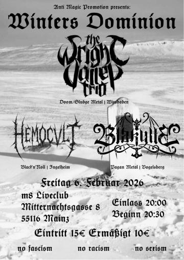 Flyer The Wright Valley Trio w/ Hemocult & Blakylle