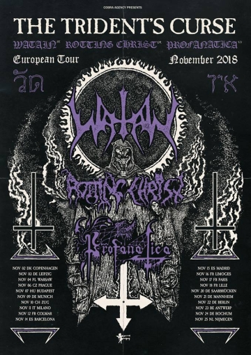 Flyer Watain - Trident's Curse European Tour 2018