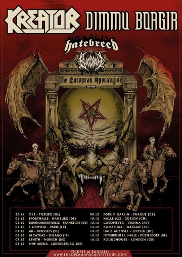 Flyer Kreator & Dimmu Borgir - The European Apocalypse Tour 2018