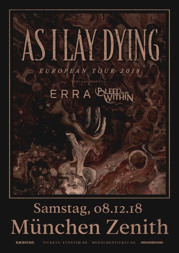 Flyer As I Lay Dying - European Tour 2018