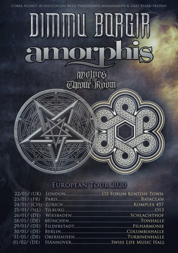 Flyer Dimmu Borgir w/ Amorphis & Wolves In The Throne Room