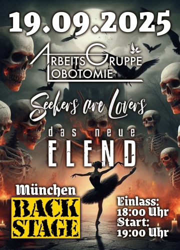 Flyer Arbeitsgruppe Lobotomie w/ Seekers are Lovers & Das neue Elend
