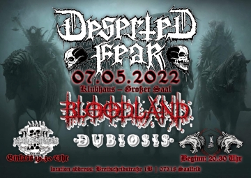 Flyer Deserted Fear w/ Bloodland & Dubiosis