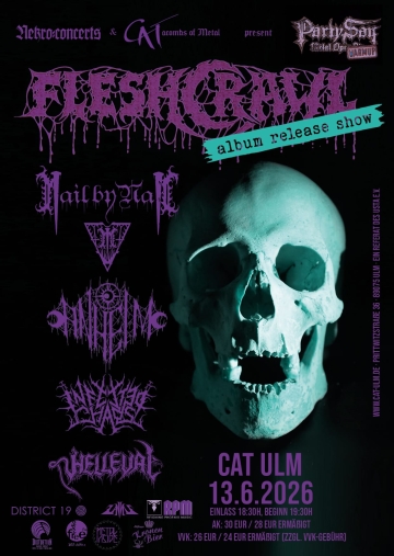 Flyer Fleshcrawl w/ Nail by Nail & Anheim & Infected Chaos & Helleval