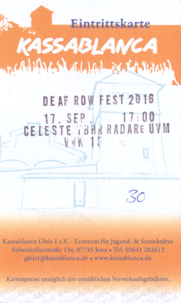 Ticket Deaf Row Fest 2016