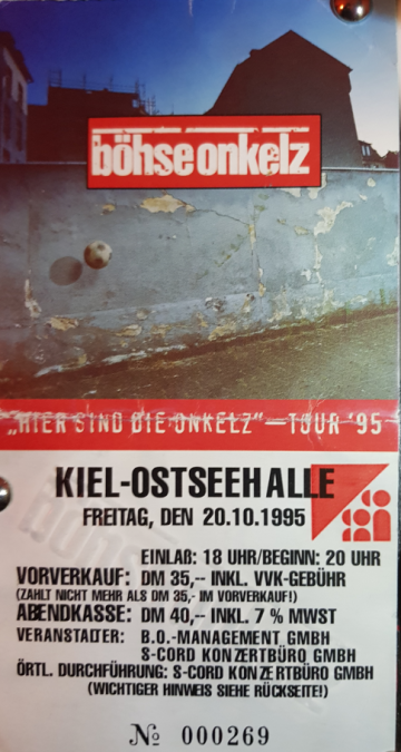 Ticket Hier sind die Onkelz - Tour '95