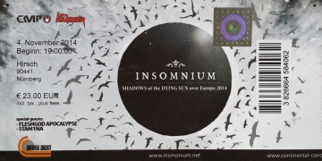 Ticket Insomnium w/ Fleshgod Apocalypse & Stam1na