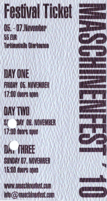 Ticket Maschinenfest 2010