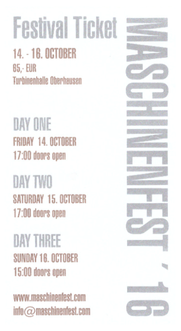Ticket Maschinenfest 2016