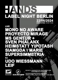 Flyer Hands Label Night Berlin Juni 2024