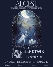 Flyer Alcest w/ Heretoir & The Devil's Trade
