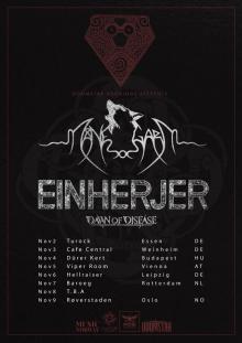 Flyer Månegarm w/ Einherjer & Dawn of Disease