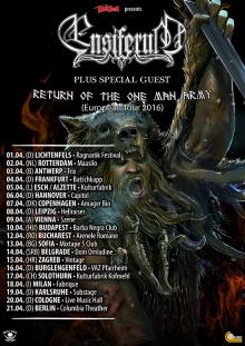 Flyer Ensiferum - The Return of the One Man Army Tour 2016