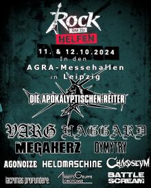 Flyer Rock, um zu helfen! Festival 2024 - Lautstark gegen Krebs!