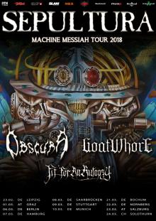 Flyer Sepultura - Machine Messiah Tour 2018