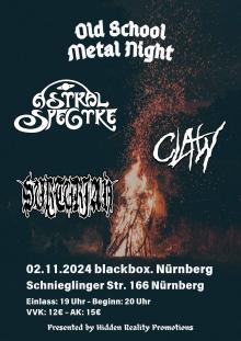 Flyer Astral Spectre, Claw & Surturian - Old School Metal Night