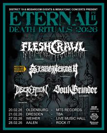 Flyer Fleshcrawl w/ Slaughterday & Discreation & Soul Grinder