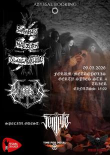 Flyer Darkened Nocturn Slaughtercult w/ Baxaxaxa & Temple