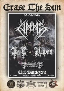 Flyer Erase The Sun - Halphas / Primaire / Totenwache / Lupan