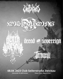 Flyer Hell Unleashed: Misþyrming /w Death Worship & Dread Sovereign & Thronecult
