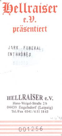 Ticket Dark Funeral Tour 1998
