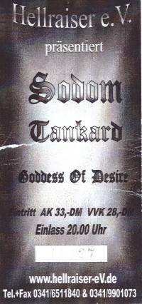 Ticket Sodom w/ Tankard & Goddess Of Desire