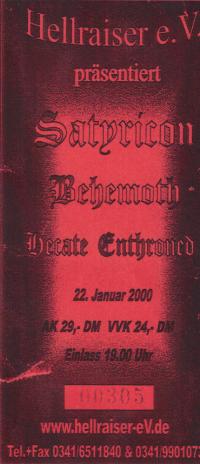 Ticket Satyricon / Behemoth / Hecate Enthroned