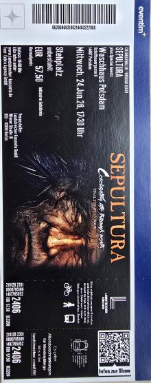 Ticket Sepultura - Celebrating Life Through Death 2026